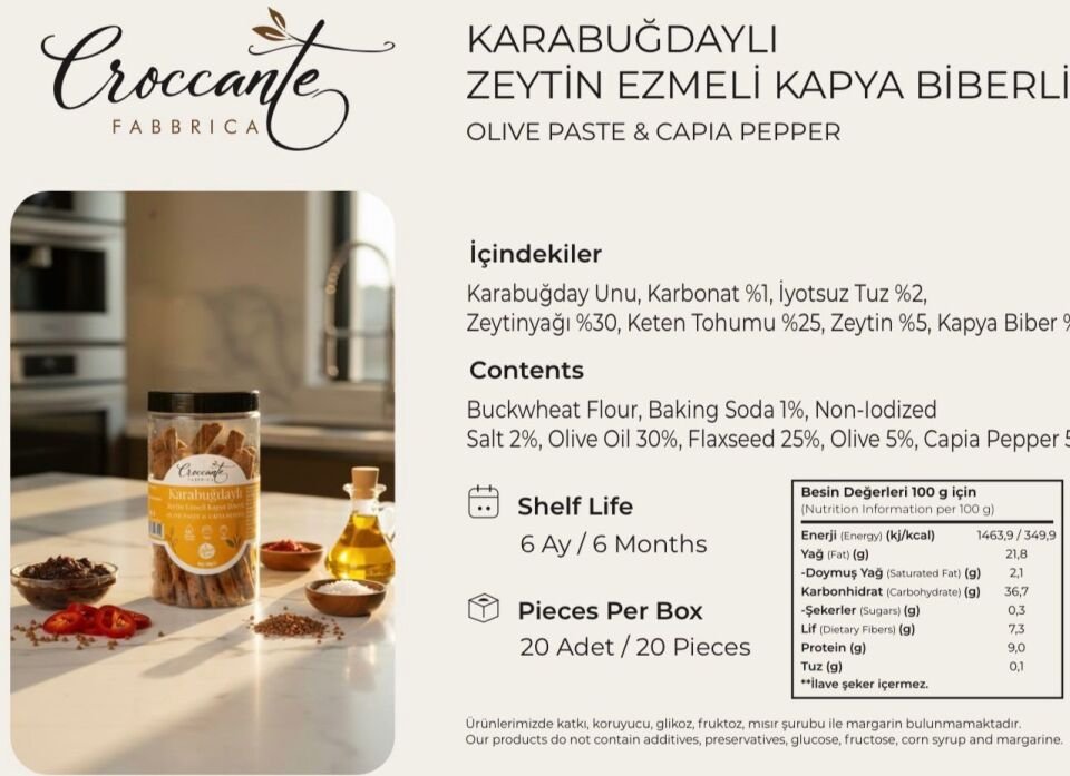 KARABUĞDAYLI ZEYTİN EZMELİ KAPYA BİBERLİ